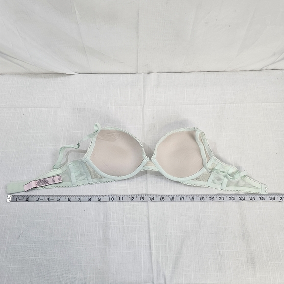 Victoria's Secret Dream Angels Green Lace Push-Up Bra 34C Rhinestone Demi UW - Picture 11 of 13